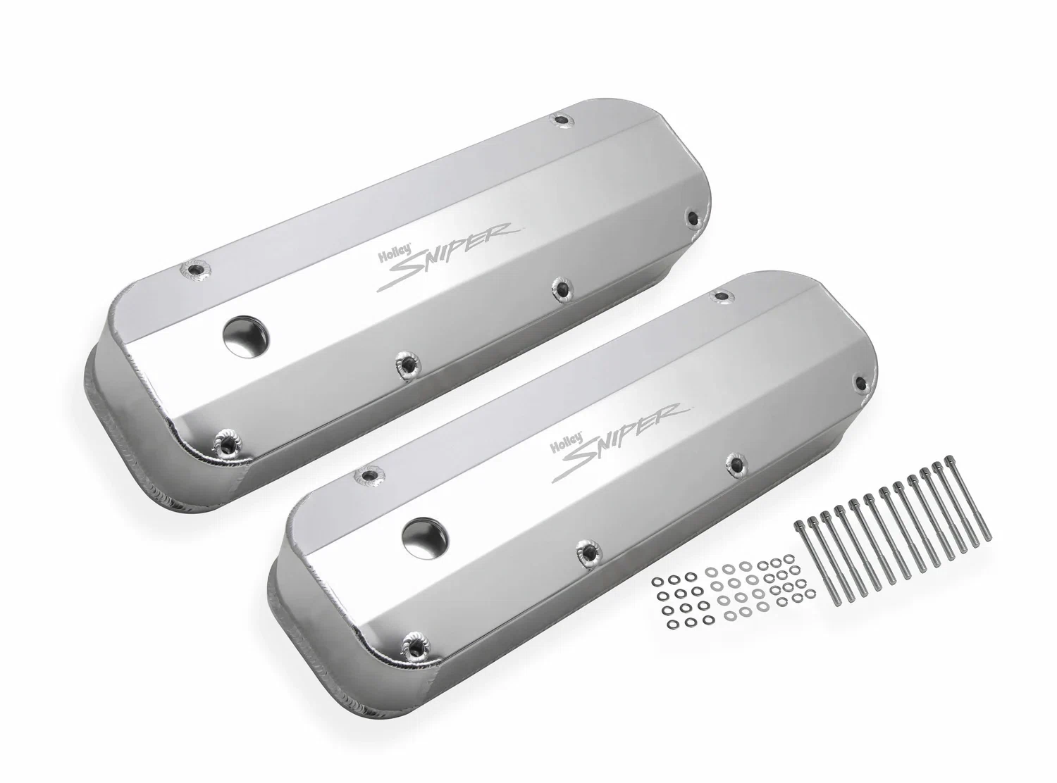 Sniper Fabricated Aluminum Valve Cover - Ford Big Block - Silver Finish - 890007